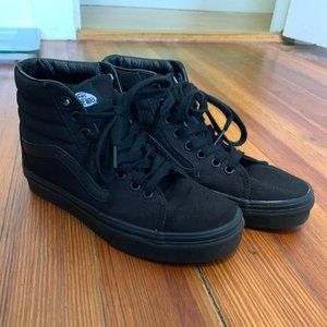 Black Vans Canvas Sk8-Hi Shoes Size Women 6.5